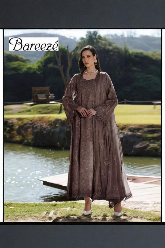 3 Piece Stitched Embroidered Dress - Ready To Wear