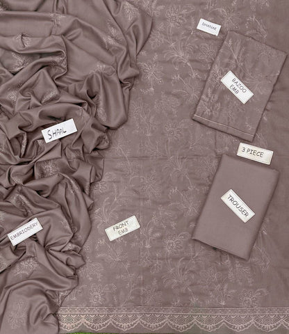 3 Piece Stitched Embroidered Dress - Ready To Wear