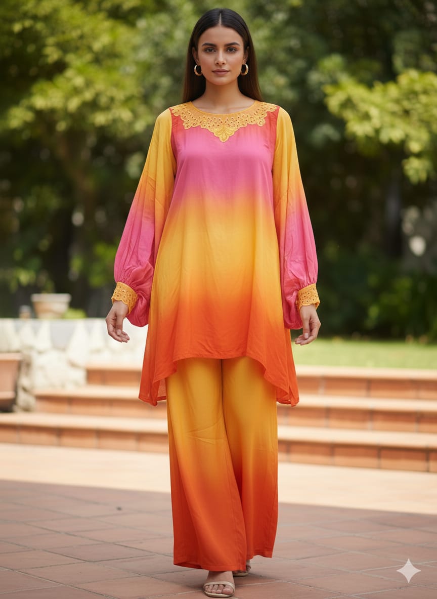 3 Piece Stitched Linen Dress - Ready To Wear