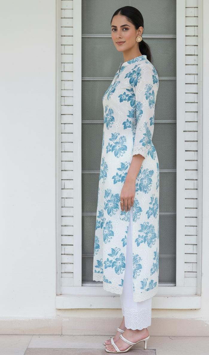 2 Piece Stitched Chikankari Dress - Ready To Wear