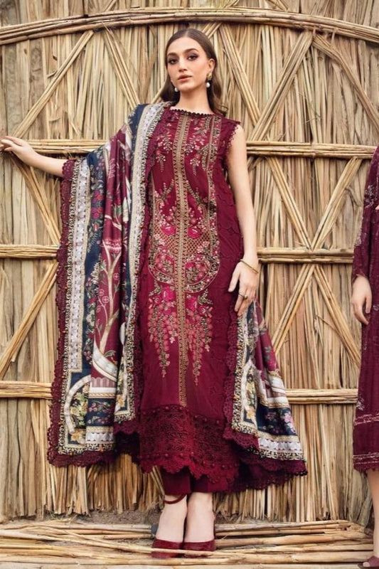 3 Piece Stitched Dhanak Dress - Ready To Wear
