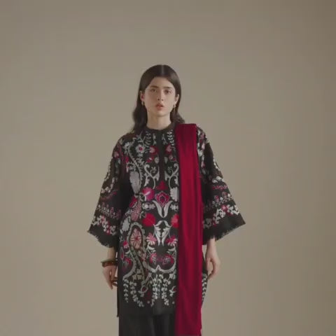 3 Piece Stitched Dhanak Dress - Ready To Wear