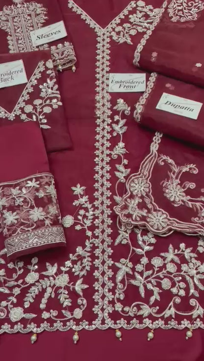 3 Piece Stitched Embroidery Dress - Ready To Wear