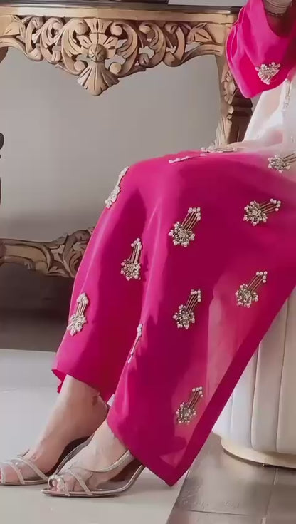 3 Piece Stitched Silk Dress - Ready To Wear