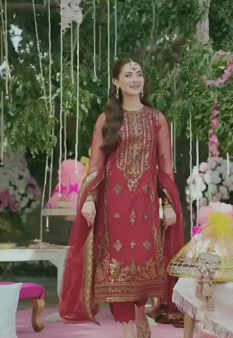 3 Piece Stitched Chiffon Embroidery Dress - Ready To Wear