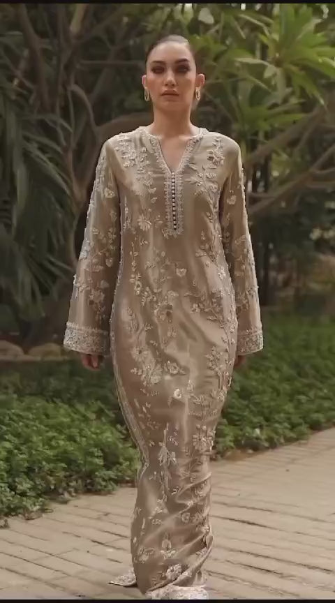 2 Piece Stitched Korean Silk Suit