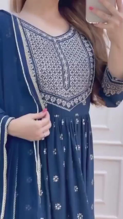 3 Piece Stitched Linen Dress - Ready To Wear