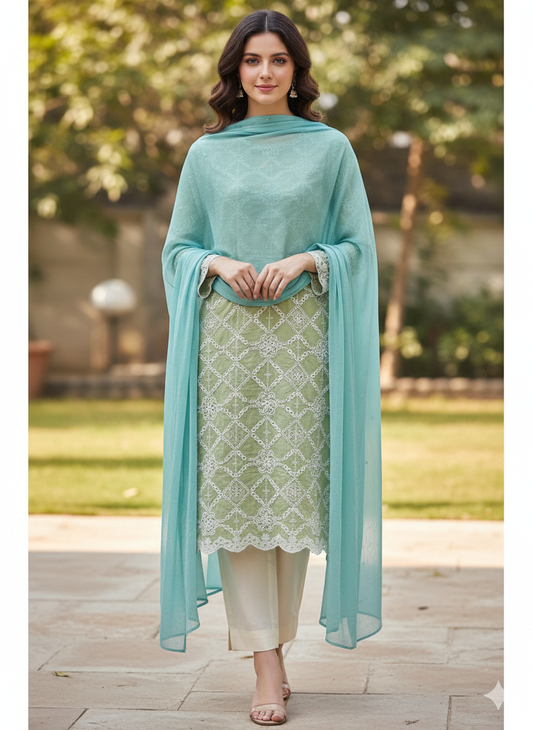3 Piece Stitched Lawn - Ready To Wear