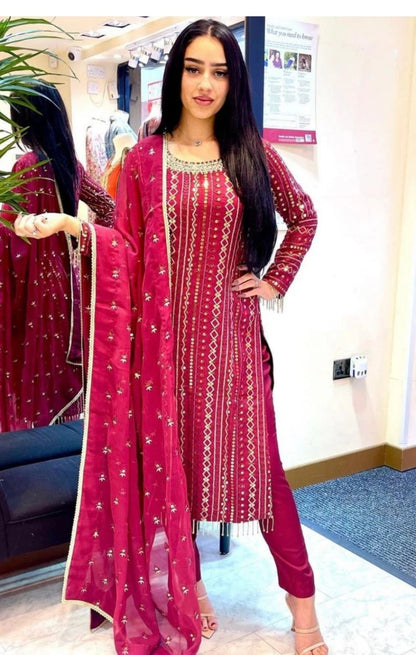 3 Piece Stitched Chiffon Ready To Wear