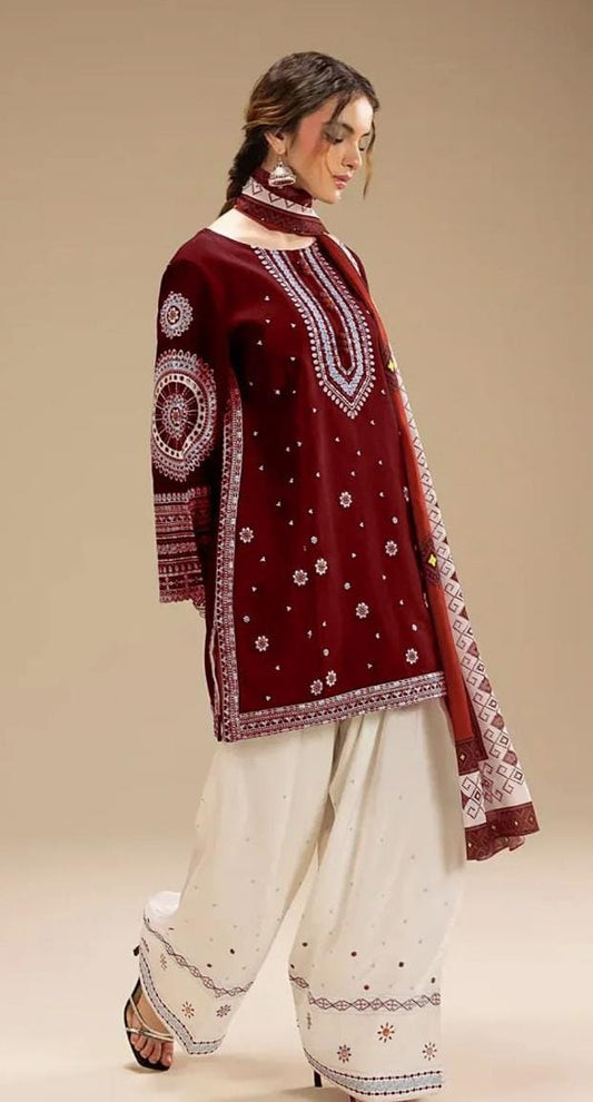 3 Piece Embroidery Dress